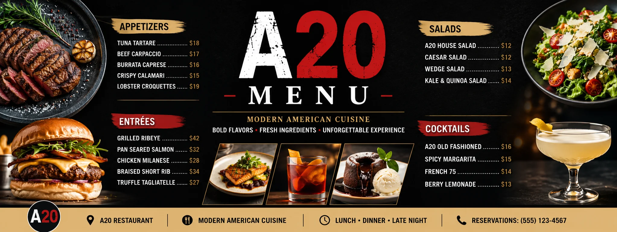 A20 Menu with Prices (Updated 2026)