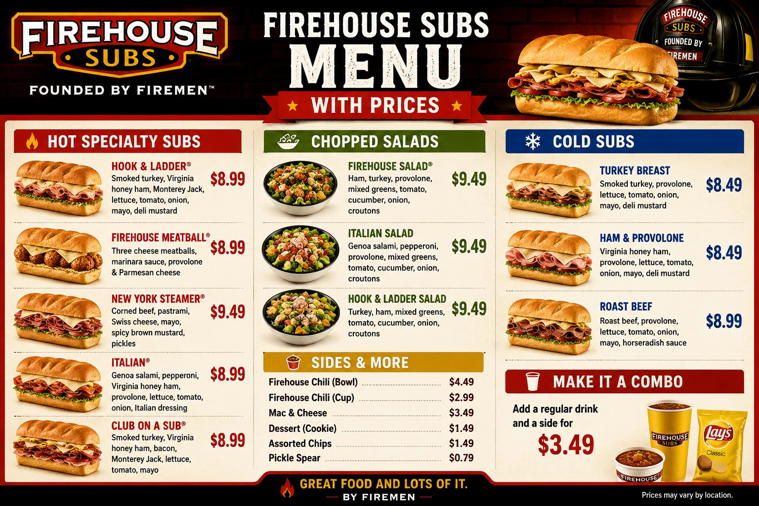 firehouse subs menu