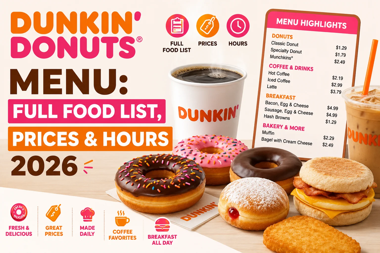 Dunkin Donuts Menu