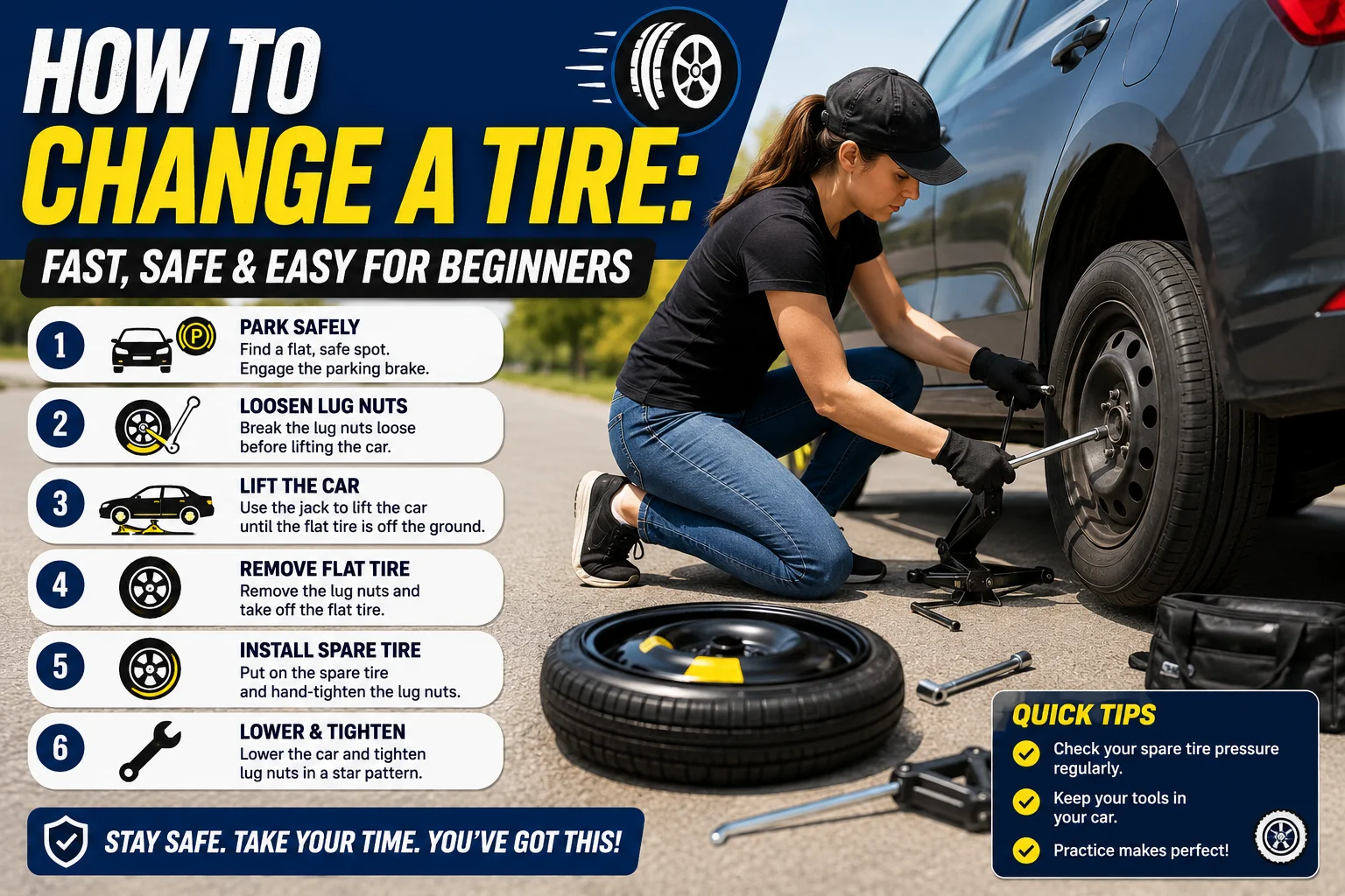 How to Change a Tire: Fast, Safe & Easy for Beginners
