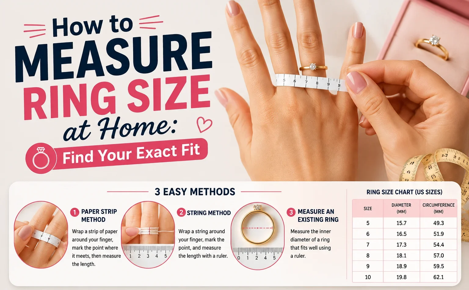 How to Measure Ring Size at Home