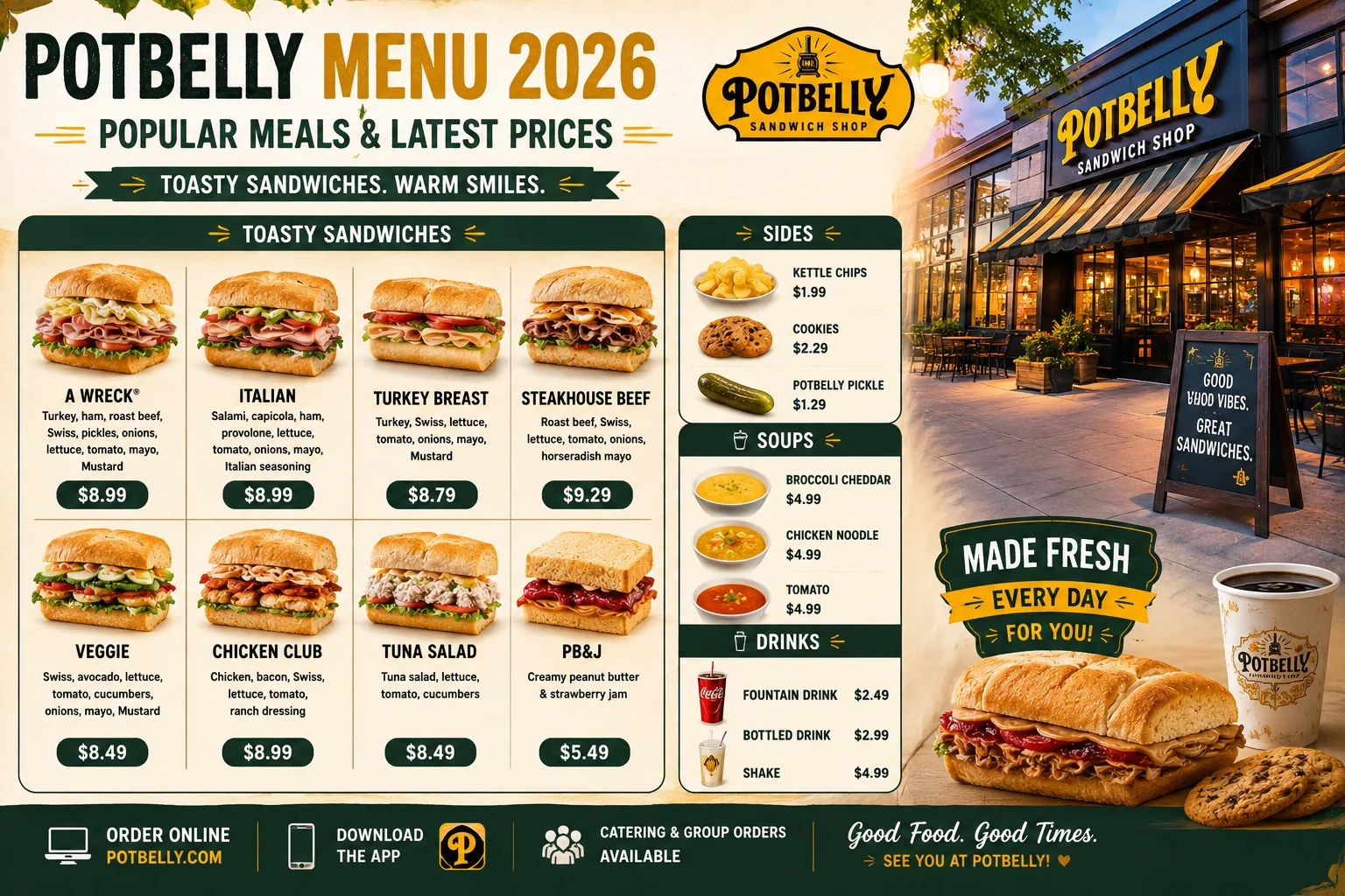 Potbelly Menu 2026: Popular Meals & Latest Prices