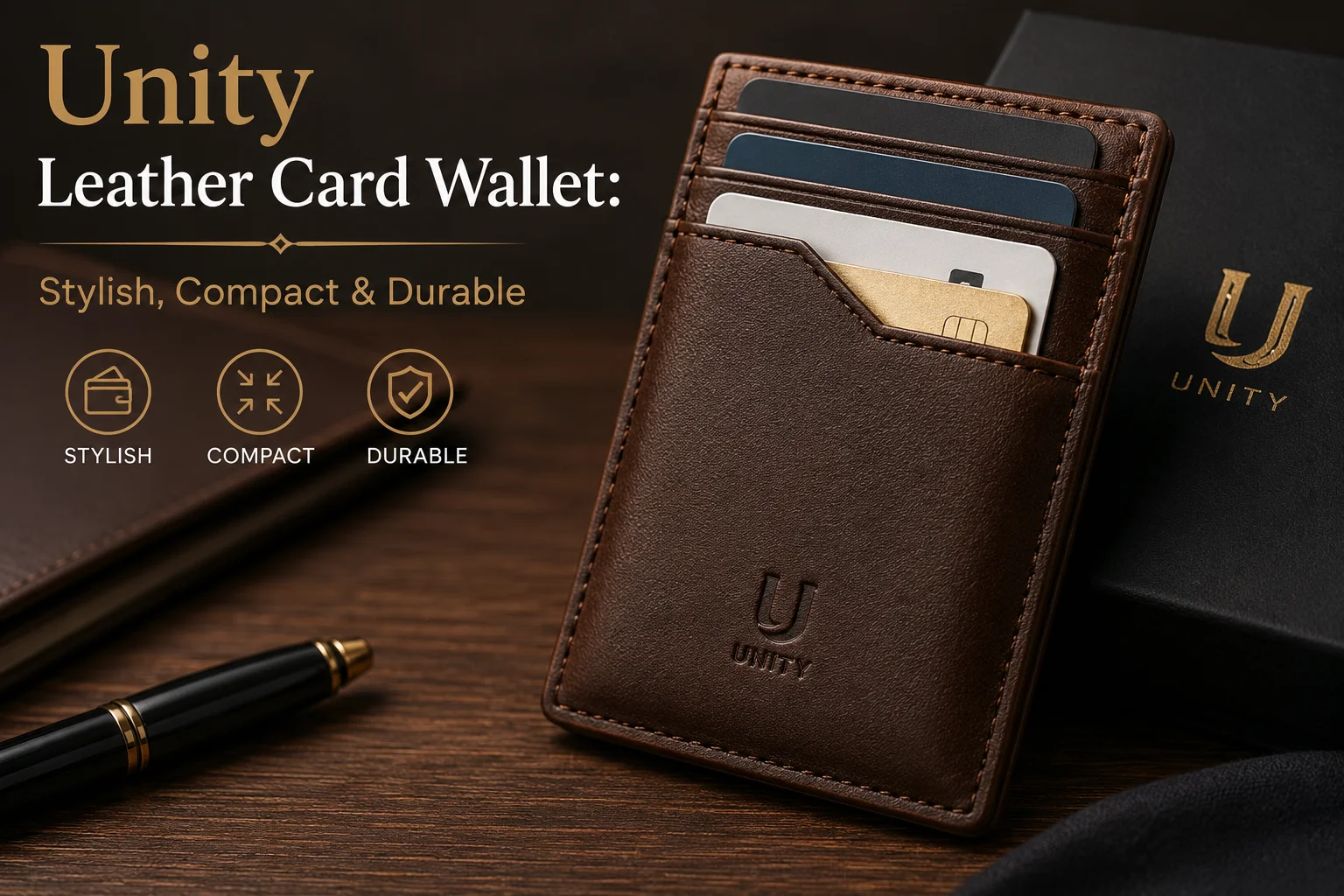 Unity Leather Card Wallet: Stylish, Compact & Durable