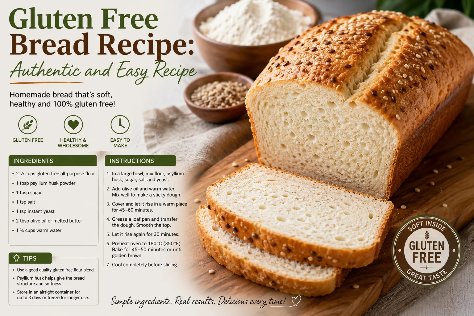 Gluten free bread recipe: Authentic and easy recipe