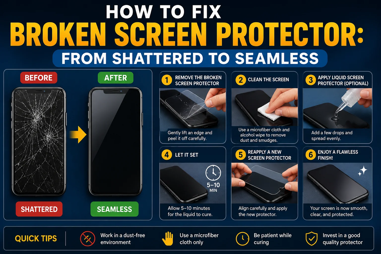 How to fix broken screen protector: From shattered to seamless